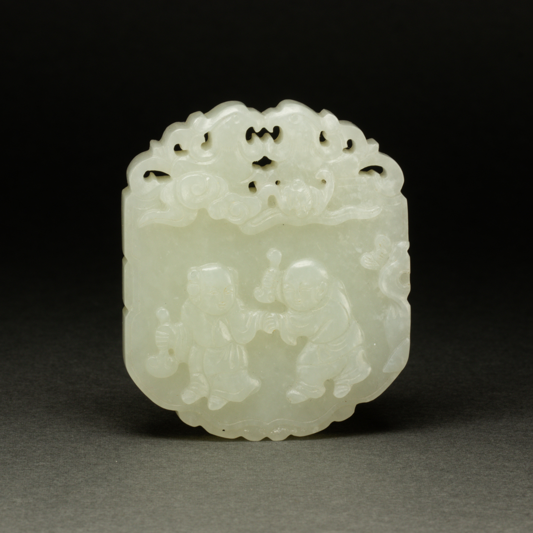 CHINESE WHITE JADE PENDANT PLAQUE