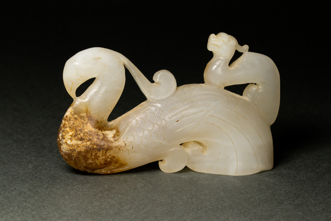 CHINESE WHITE JADE PHOENIX FIGURE