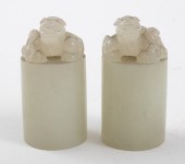 CHINESE WHITE JADE SEALS WITH