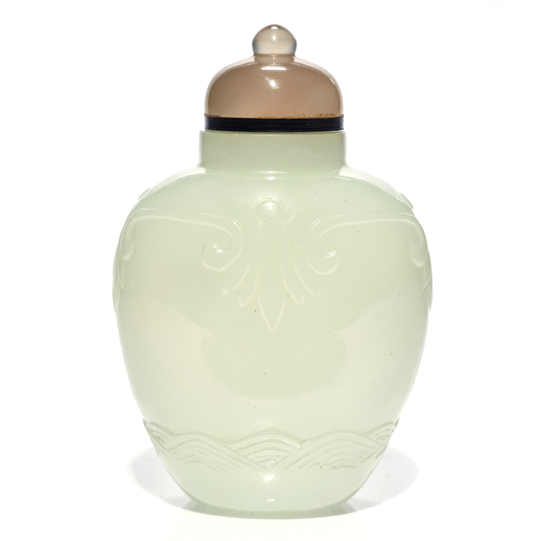 CHINESE WHITE JADE SNUFF BOTTLE