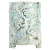 CHINESE WHITE JADE STONE SCHOL