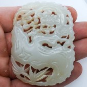 CHINESE WHITE JADE "THREE FRIE