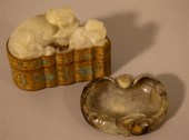 CHINESE WHITE JADE TOPPED INLA