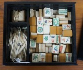 CHINESE WOOD AND BONE MAHJONG