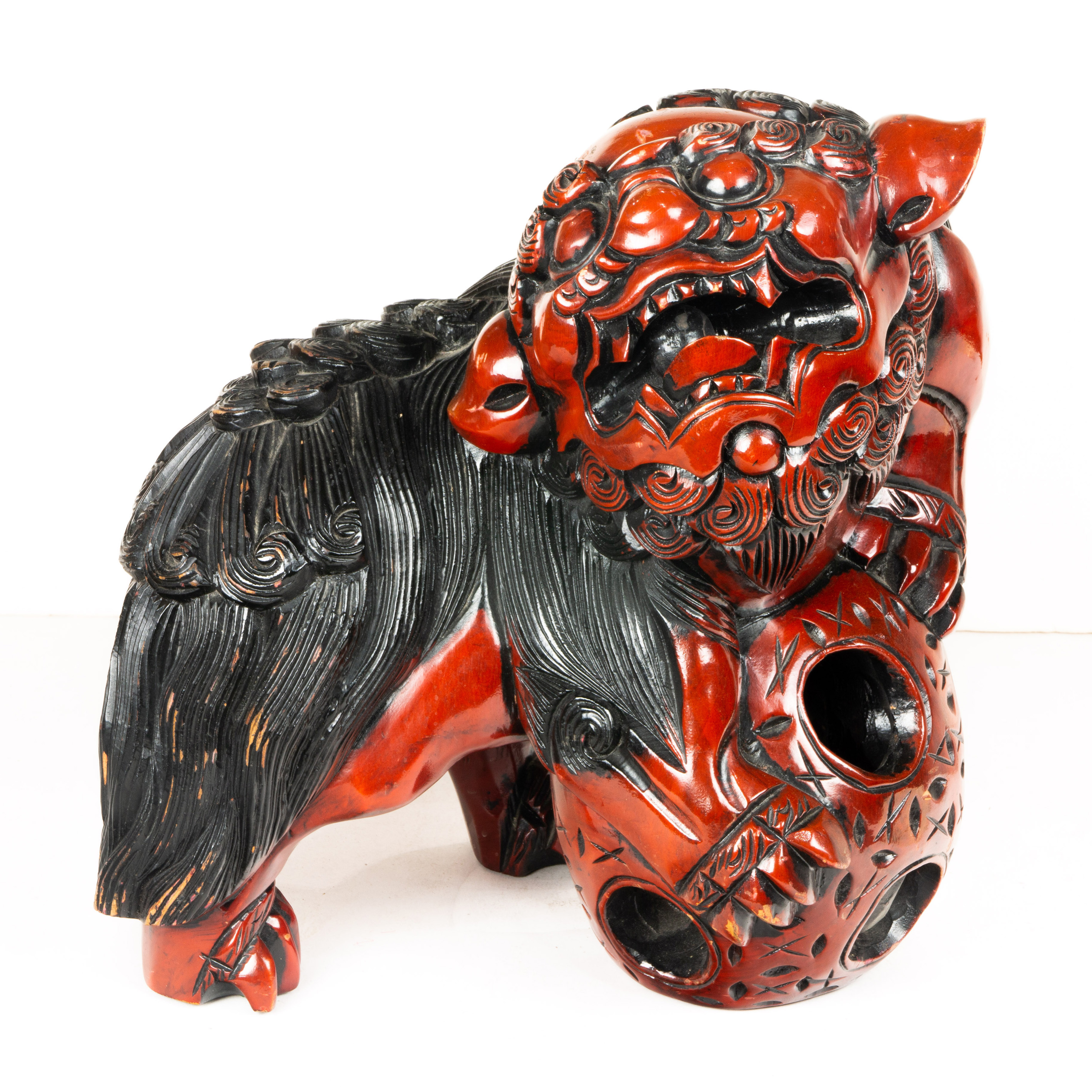 CHINESE WOOD CARVED AND LAQUERED