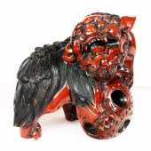 CHINESE WOOD CARVED AND LAQUER
