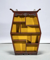 CHINESE WOOD CURIO CABINET<br>