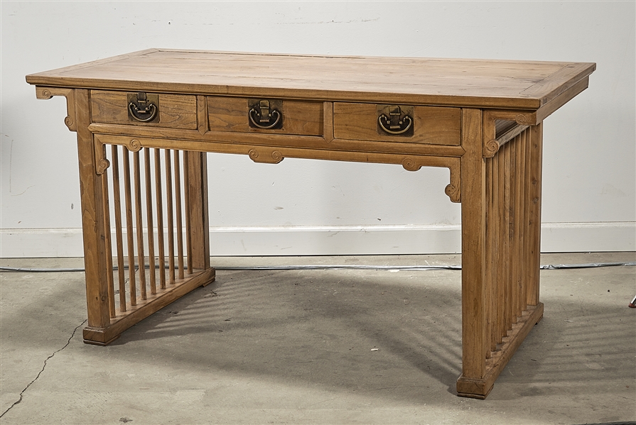 Chinese wood desk with three