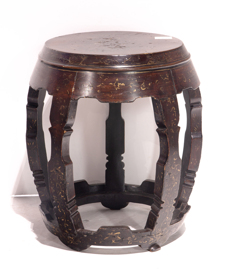 CHINESE WOOD GARDEN STOOL Chinese