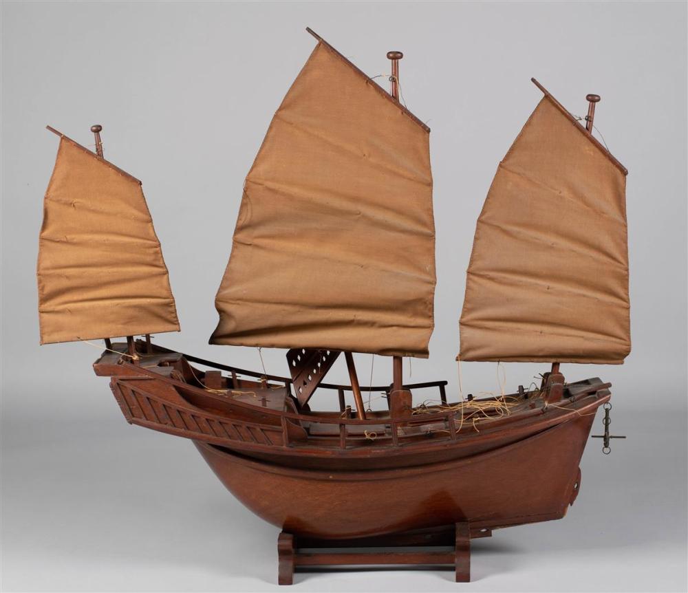 CHINESE WOOD MODEL OF A JUNKCHINESE