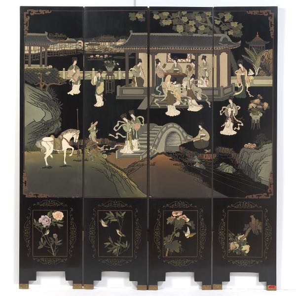 CHINESE WOOD ROOM DIVIDER 72"H x