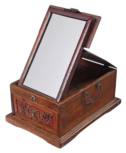 CHINESE WOODEN BRASS BOUND