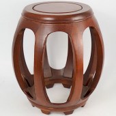 CHINESE WOODEN DRUM STOOLDESCR