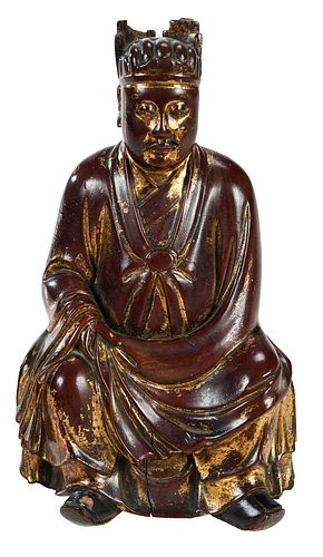 CHINESE WOODEN LACQUERED AND GILT