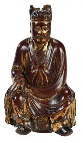 CHINESE WOODEN LACQUERED AND G