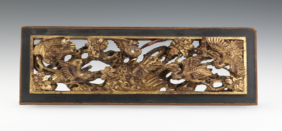 Chinese Wooden Plaque Featuring