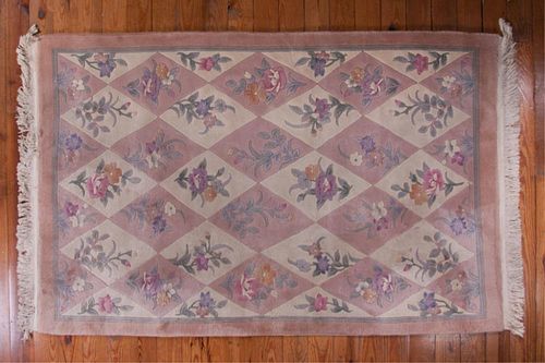 CHINESE WOOL SCULPTED FLOWER 5'6" X
