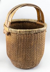 CHINESE WOVEN RATTAN RICE GATH