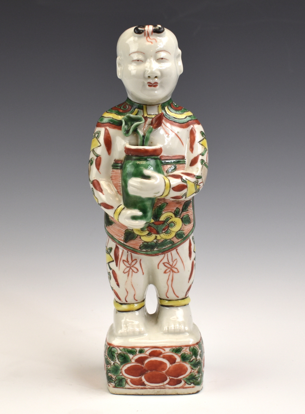 CHINESE WUCAI BOY FIGURE HOLDING