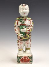CHINESE WUCAI BOY FIGURE HOLDI