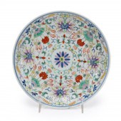 CHINESE WUCAI DECORATED PLATE