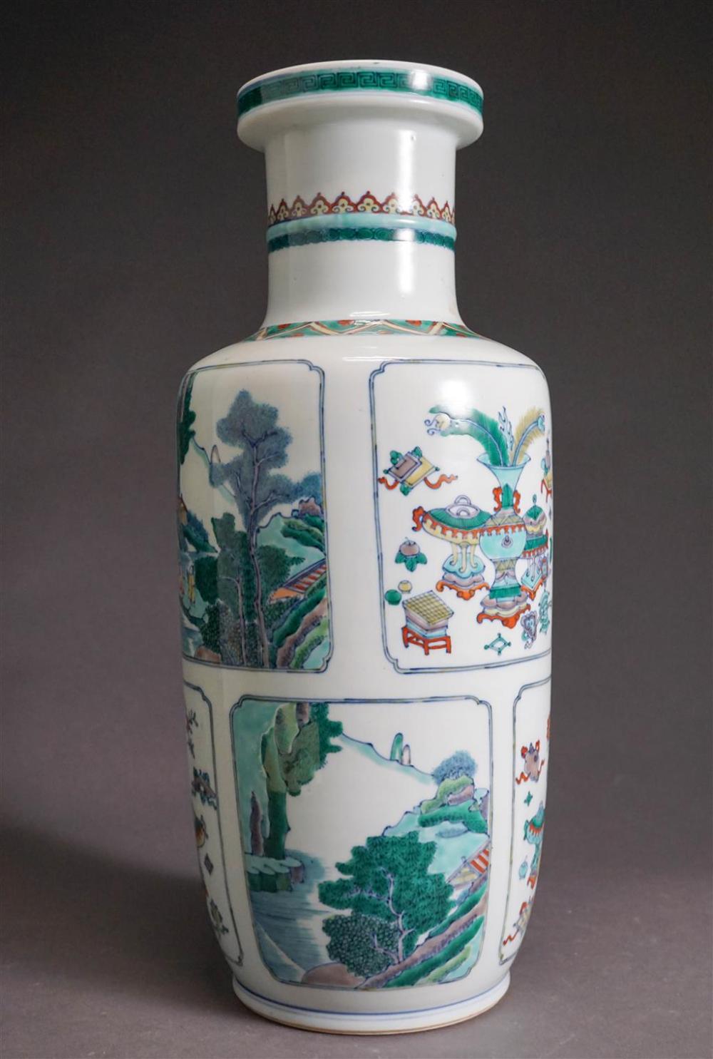 CHINESE WUCAI DECORATED ROULEAU, H: