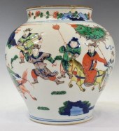 CHINESE WUCAI FIGURAL ENAMELED