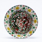 CHINESE WUCAI GLAZED DOUBLE DR
