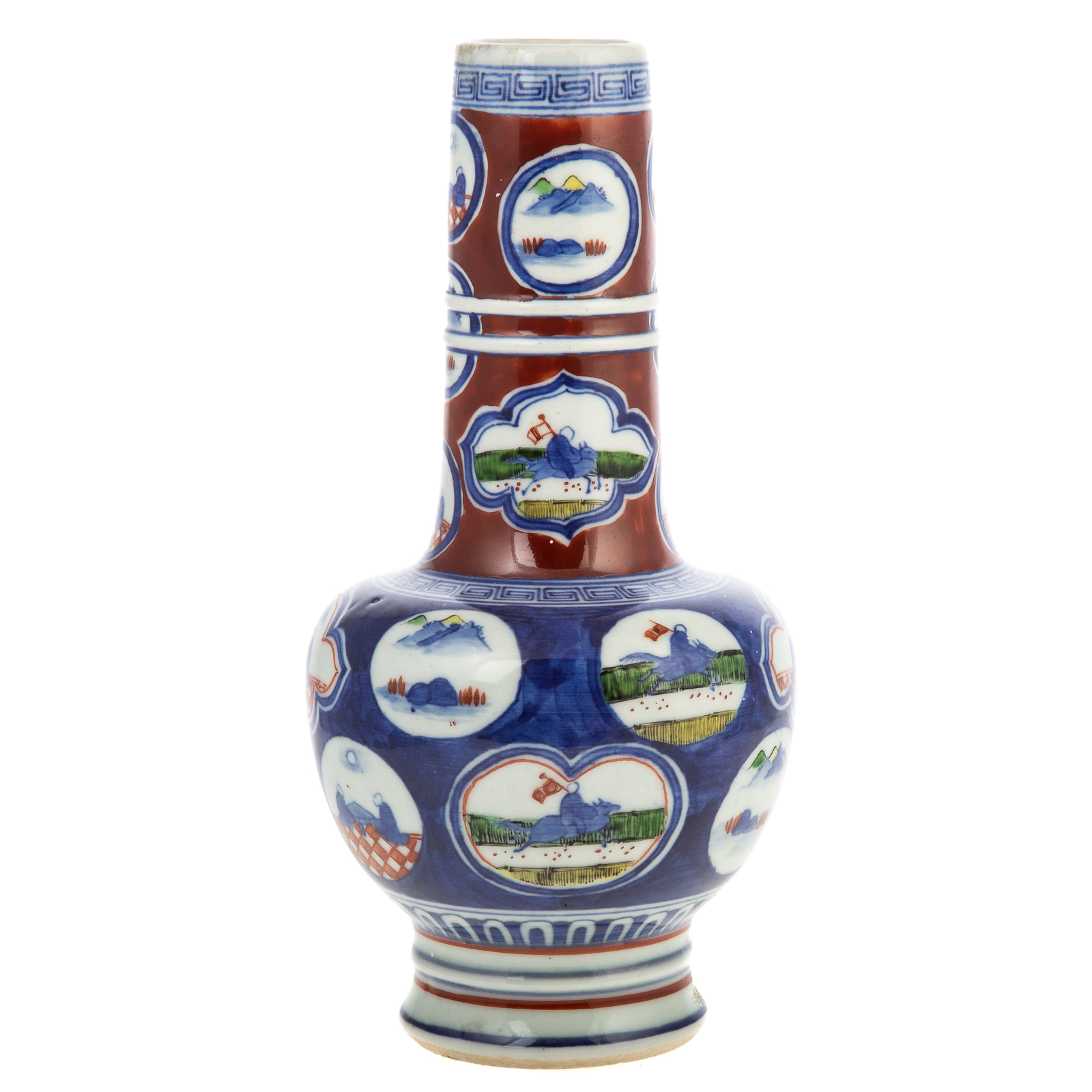 CHINESE WUCAI PORCELAIN LONG NECK