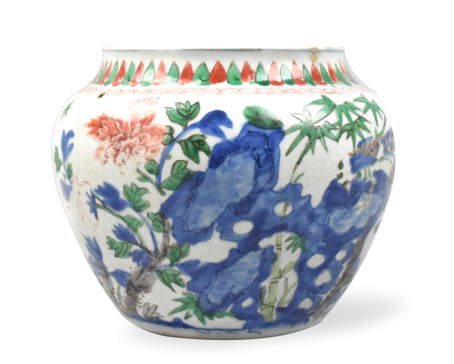 CHINESE WUCAI PORRIDGE JAR W/