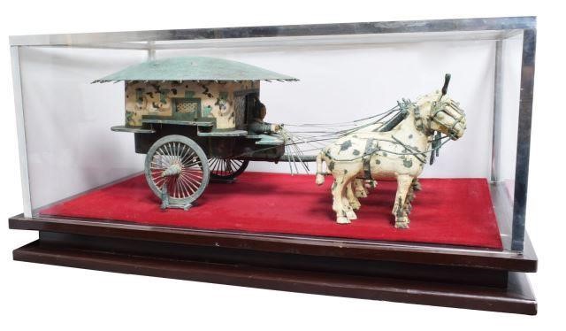 CHINESE XIAN TOMB HORSES & WAGON,