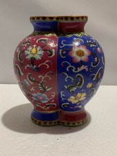 CHINESE YANGCAI TWIN VASE, QIA