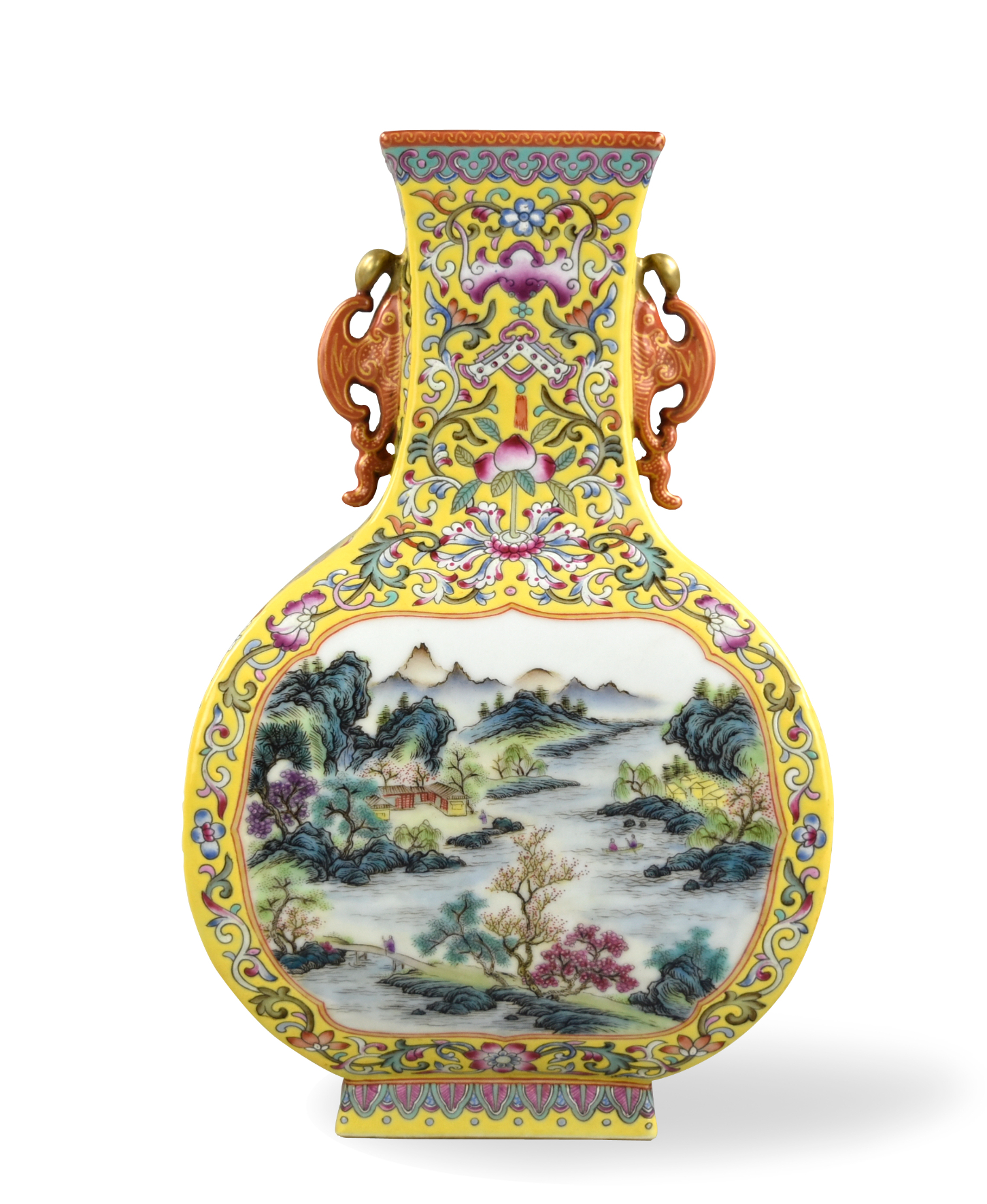 CHINESE YELLO GROUND FAMILLE ROSE