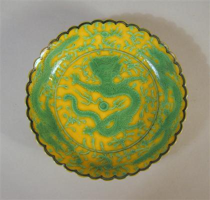 Chinese yellow and green glazed