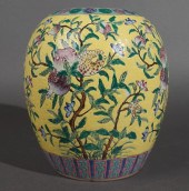 CHINESE YELLOW GLAZED POMEGRAN