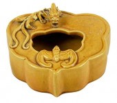 CHINESE YELLOW GLAZED 'RUYI' W