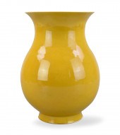 CHINESE YELLOW GLAZED "ZUN" VA