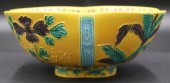 CHINESE YELLOW GROUND BOWL WIT