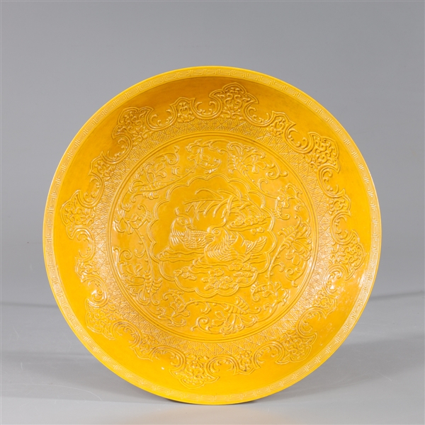 Chinese yellow ground dish, the