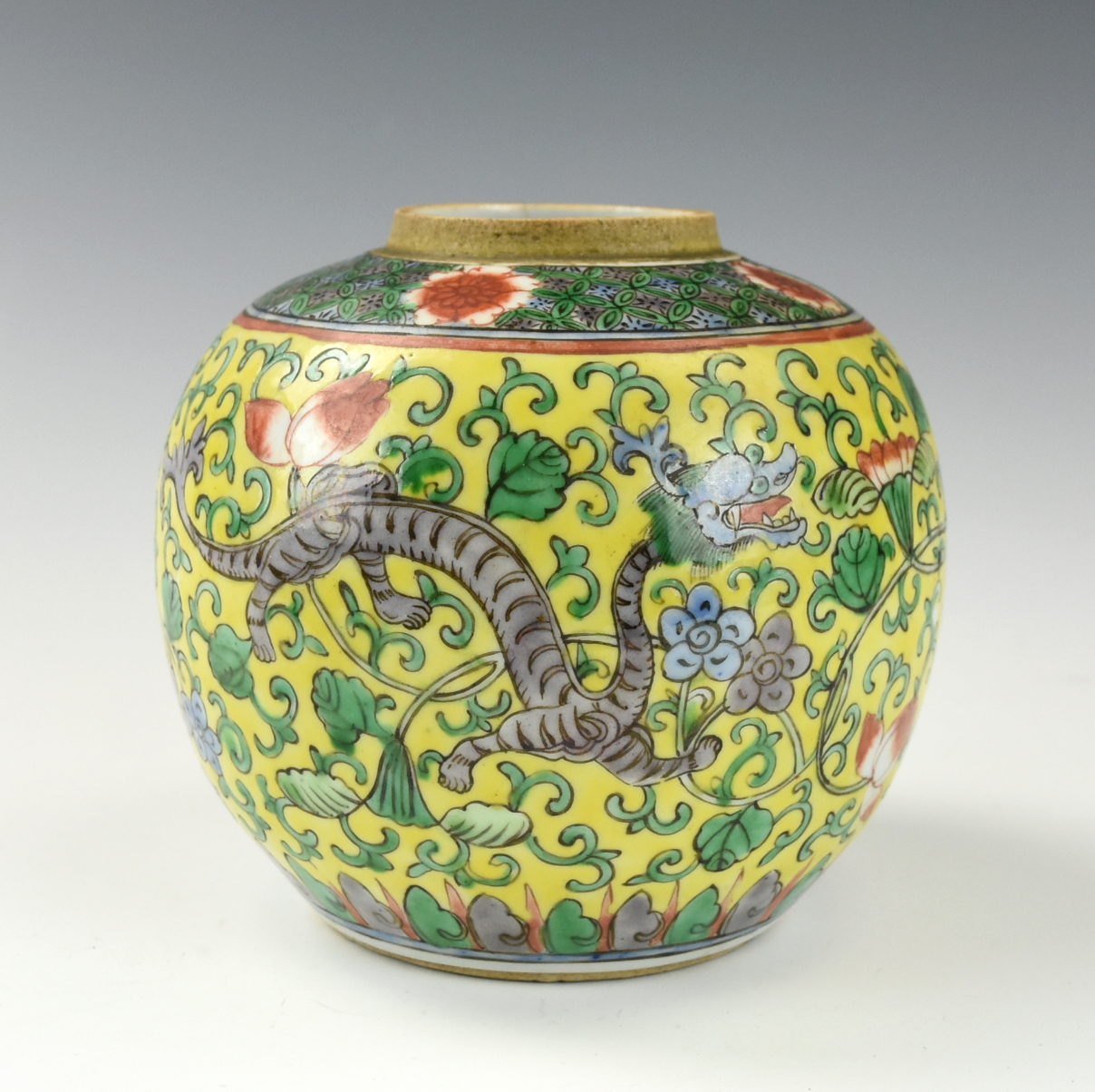 CHINESE YELLOW GROUND ENAMEL