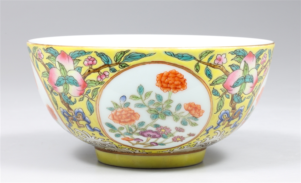 Chinese yellow ground enameled
