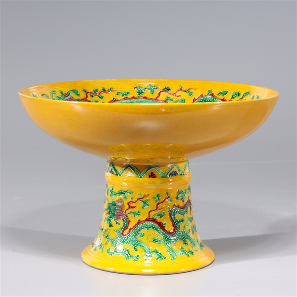 Chinese yellow ground enameled
