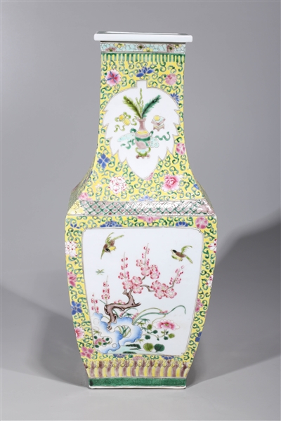 Chinese yellow-ground enameled
