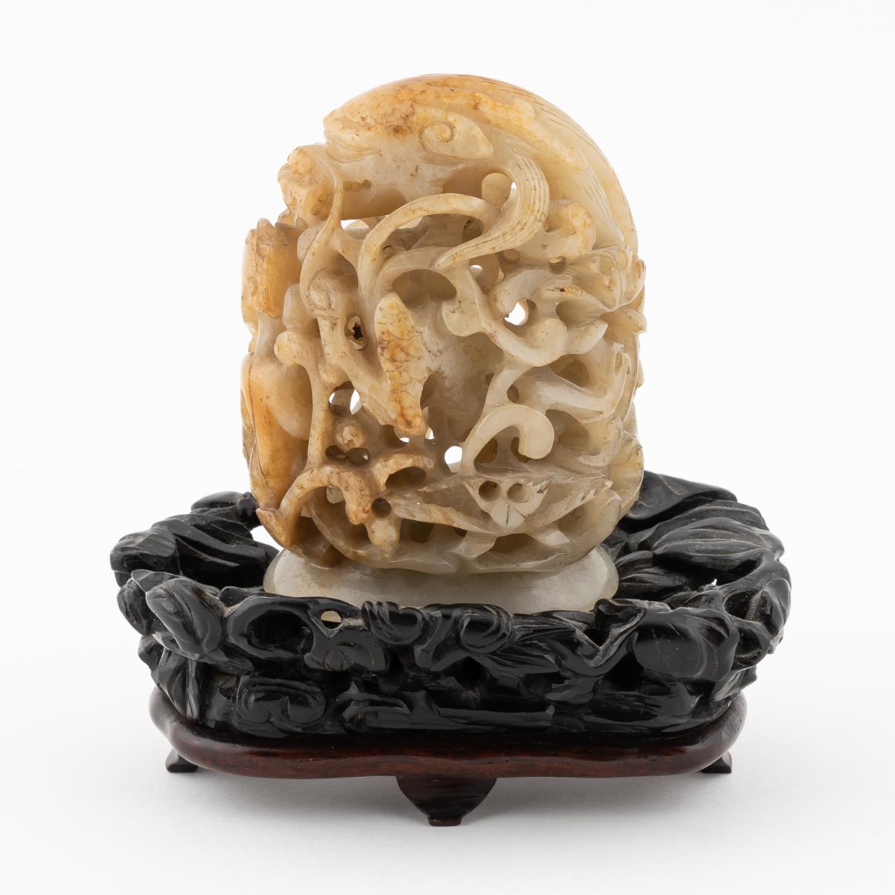 CHINESE YELLOW JADE CARVED FIGURE