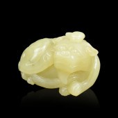 CHINESE YELLOW JADE CARVED KIR