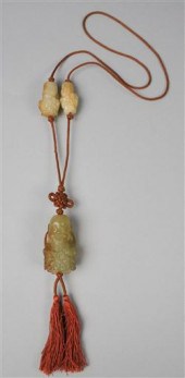 CHINESE YELLOW JADE CARVED TOG