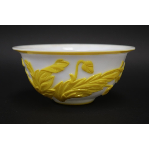 Chinese yellow over lay white
