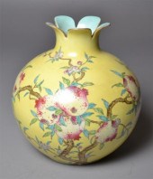 Chinese Yellow Porcelain Pomeg
