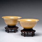 Chinese Yellow Sgraffito Bowls
