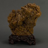 CHINESE YELLOW WAX STONE SCHOL